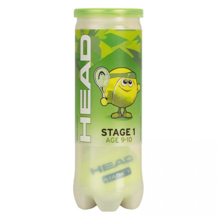 Bote de 3 Pelotas Head Etape 1 Verde