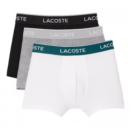 Lacoste Casual Noir Blanc Gris Boxers 3 unites Lacoste Casual Noir Blanc Gris Boxers 3 unites