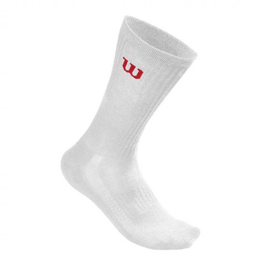Wilson Crew White Socks 3 Pares PADELPOINT Wilson Crew White Socks 3 Pares