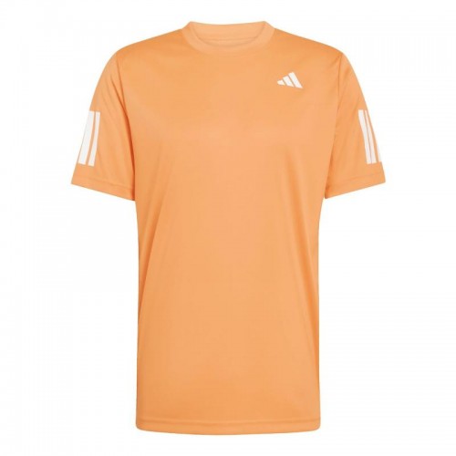 Camiseta Laranja Adidas Club 3 Stripes