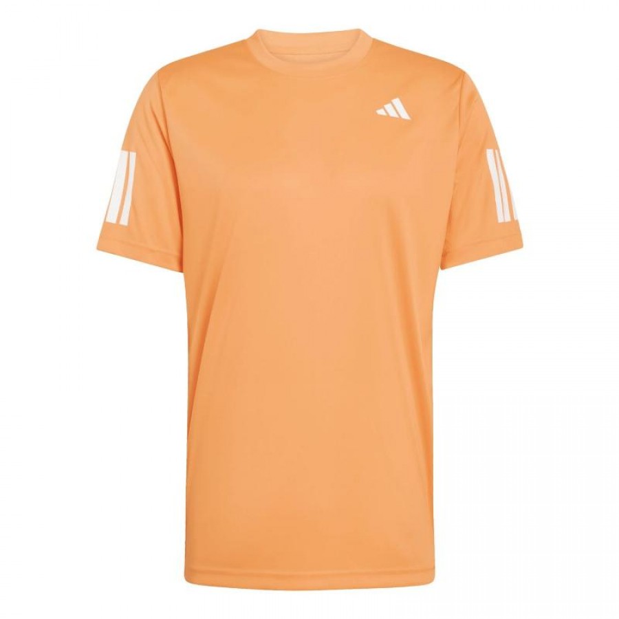 Camiseta Laranja Adidas Club 3 Stripes