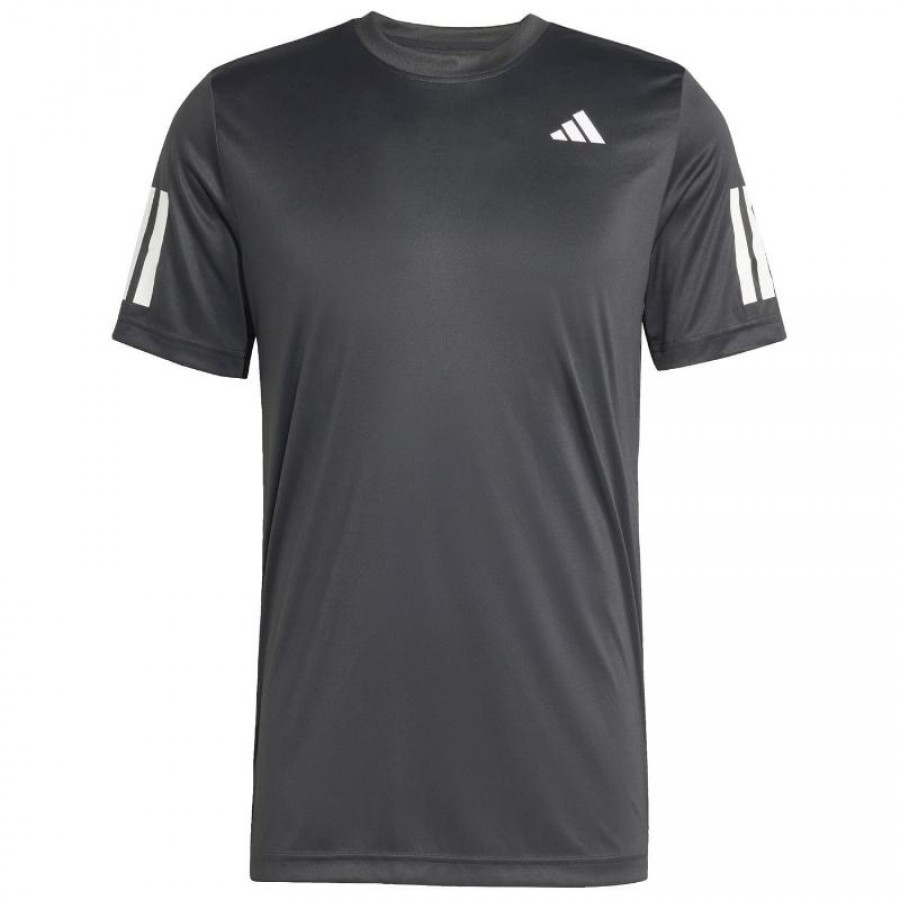 Camiseta Adidas Club 3 Stripes Negro Blanco