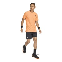 Camiseta Preta Laranja Adidas Freelift
