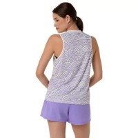 Camiseta feminina Asics Padel Court Print Cream Roxo
