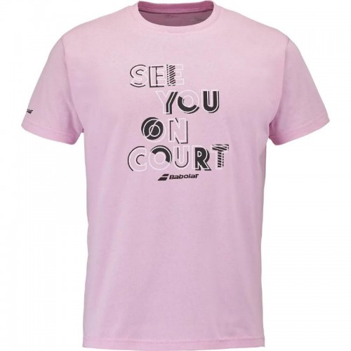 Camiseta Babolat Exercise Message Rosa