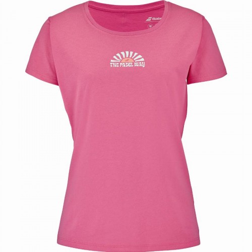 Camiseta Babolat Perf Cotton Rosa Mujer