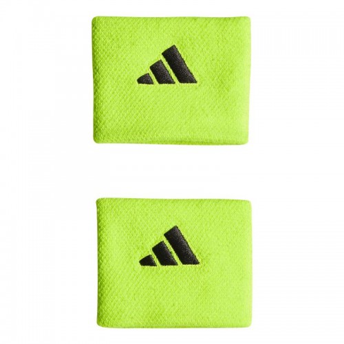 Muñequeras Adidas Cortas Lucid Limon Negro 2 Unidades