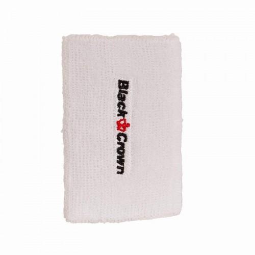 Black Crown Long White Wristbands 2 Units