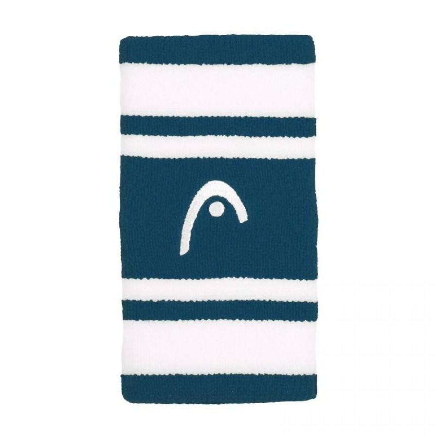 Munequeras Head Striped 5 Azul Teal Blanco 2 Unidades