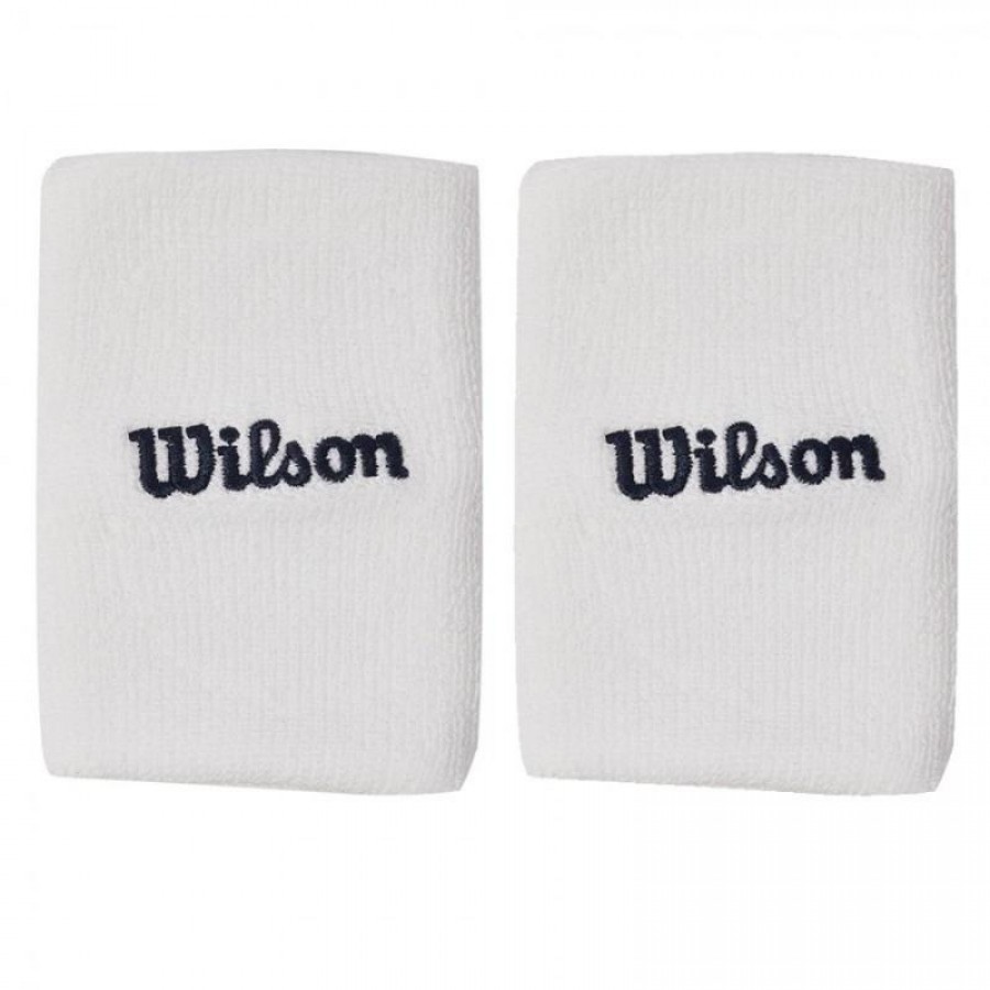 Wilson Wide Terry White Wristbands 2 Units