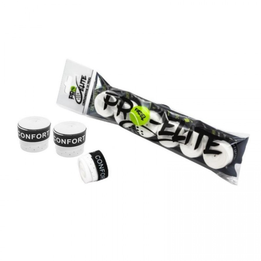 Overgrips Pro Elite Confort Perforado Blanco 6 Unidades