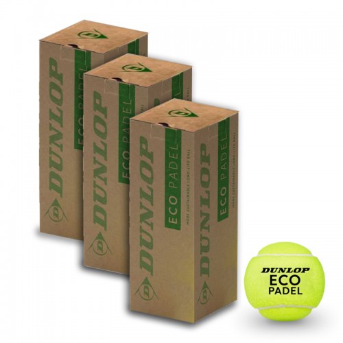 Pack of 3 Bottles of Dunlop Eco Padel Balls Pack of 3 Bottles of Dunlop Eco Padel Balls