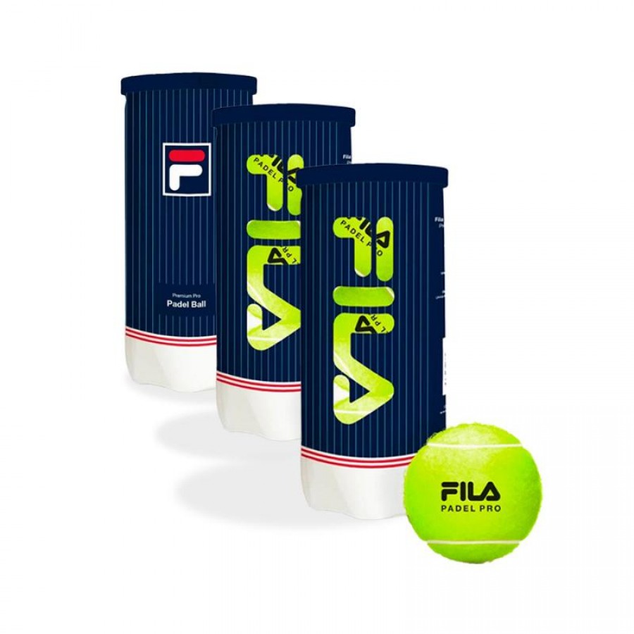Pack de 3 Canettes de Balles Fila Padel Premium Pro