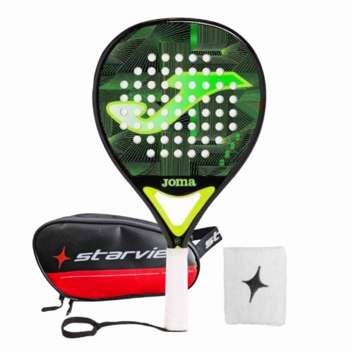 Pack Joma Pelle Ouverte Noir Vert Fluor avec Trousse de Toilette et Bracelet