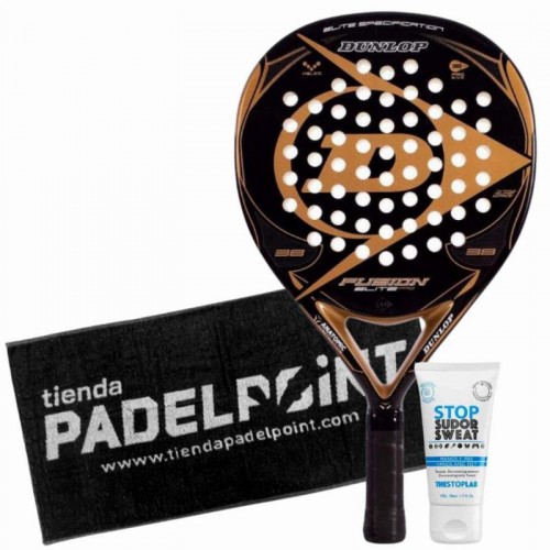 Dunlop Fusion Elite Pro Gold Paddle Pack avec serviette et magnésium
