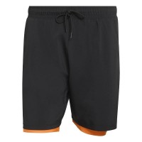 Pantaloncini Adidas Club 2 In 1 Neri Arancioni
