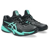 Baskets Asics Court FF 3 en terre battue noire turquoise